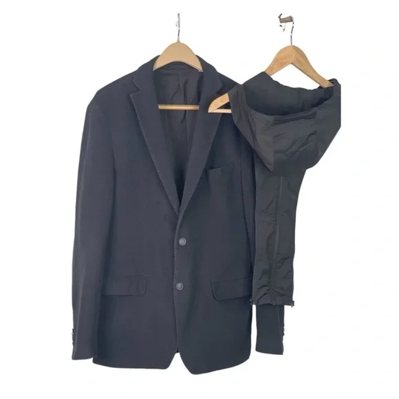 Michael Kors Black Mixed Media Techno Blazer 42L